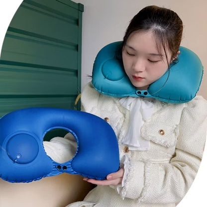 [SDW] pekanbaru/Bantal Leher Kepala Angin Pompa Otomatis Traveling Inflatable Neck Cushion Head
