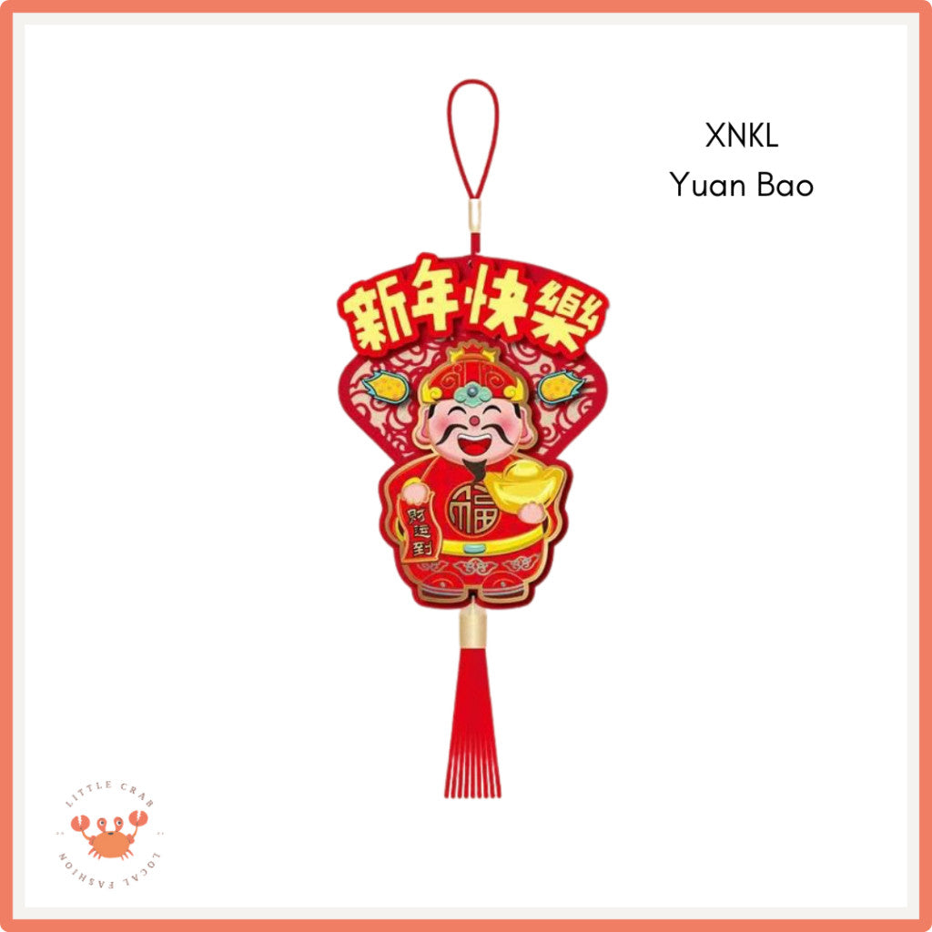 [littlecrab] Gantungan Jumbo Cai Shen Ye  Happy Chinese New Year Merah Timbul Hiasan Pajangan Imlek