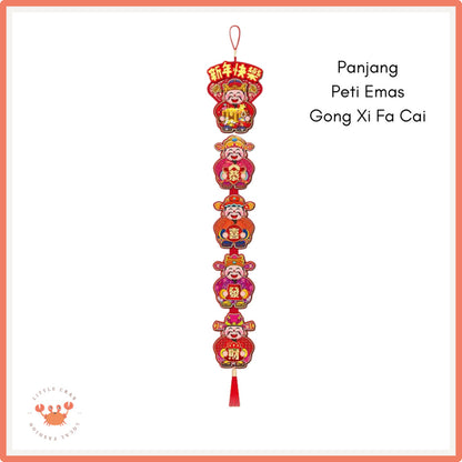 [littlecrab] Gantungan Jumbo Cai Shen Ye  Happy Chinese New Year Merah Timbul Hiasan Pajangan Imlek