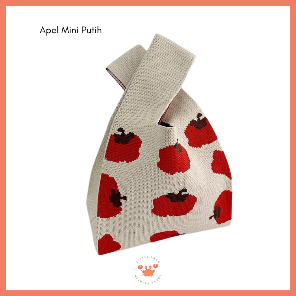 [littlecrab] Tas Rajut Bangkok All Motif Knit Knot Bag Mini Totebag Buffalow Unik Kanvas Premium