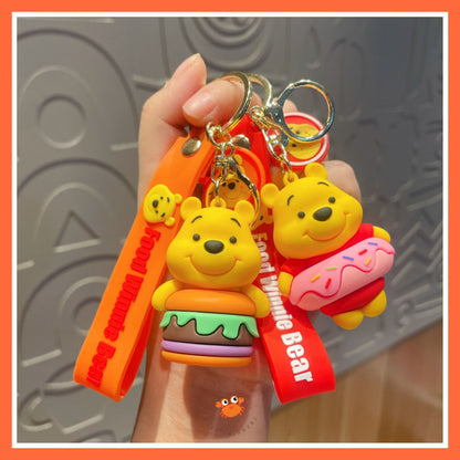 [littlecrab] Gantungan Kunci Winnie The Pooh Bentuk Makanan Burger Donat French Fries Keychain Food