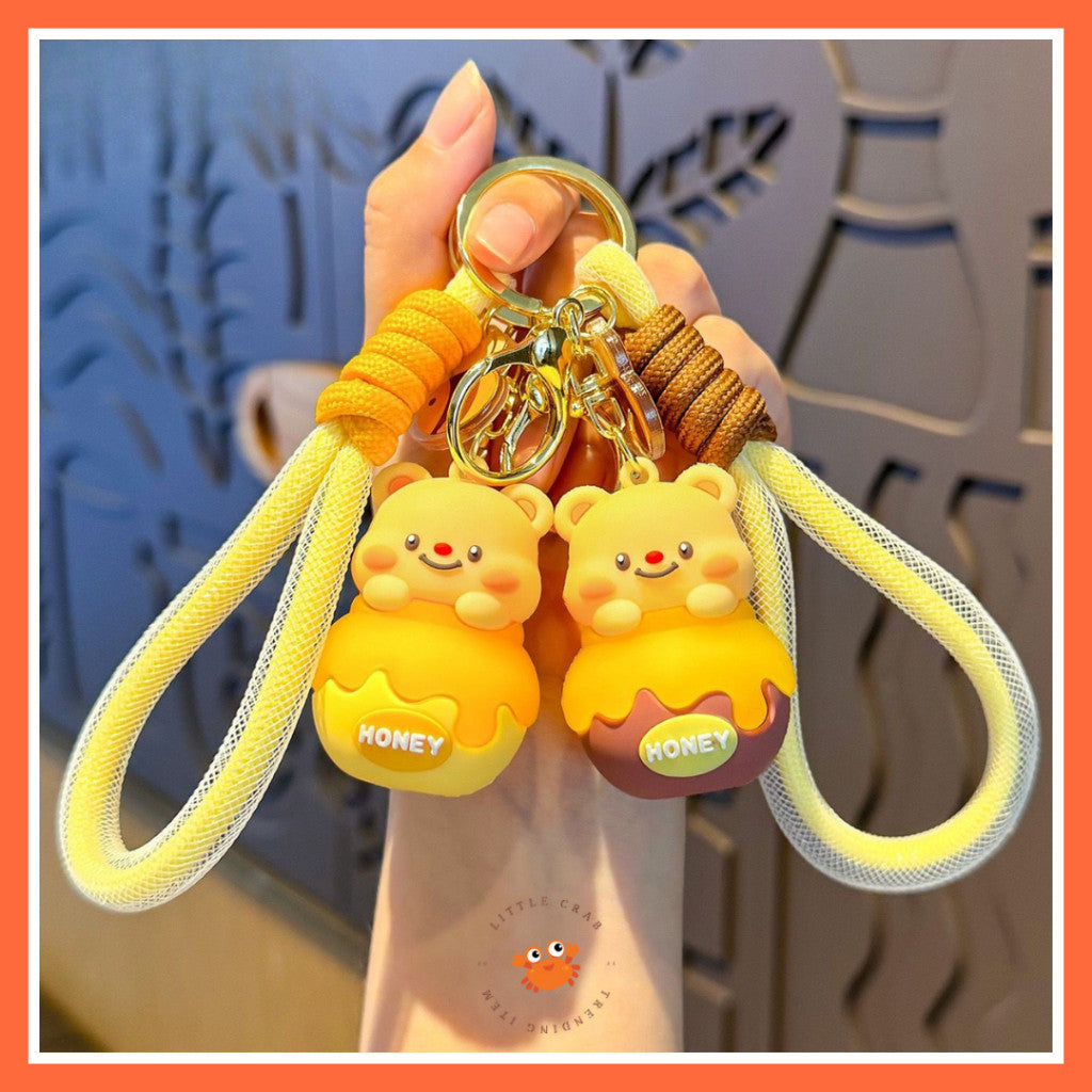 [littlecrab] Gantungan Kunci Honey Butter Bear Tong Madu Keychain Gemoy Beruang Cartoon Aesthetic