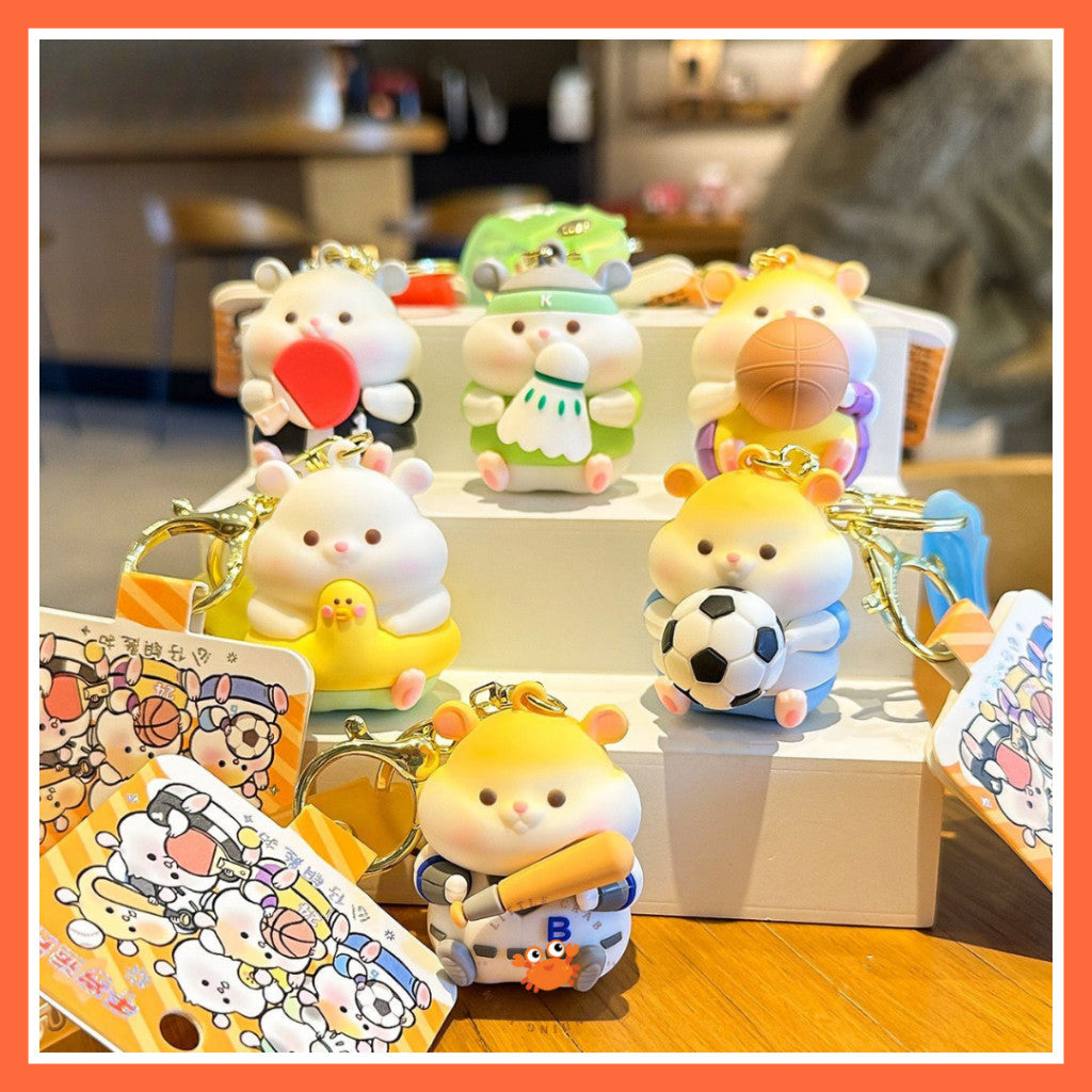 [littlecrab] Gantungan Kunci Hamster Olahraga Sport Keychain Gemoy Chubby Pet Aesthetic Cartoon