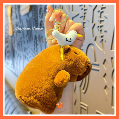 [littlecrab] Gantungan Kunci Boneka Capybara Mini Unik Keychain Plush Doll Beruang Gemoy
