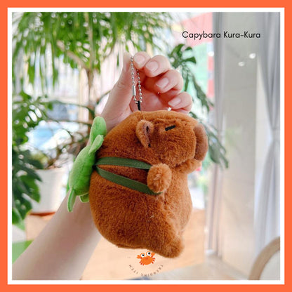 [littlecrab] Gantungan Kunci Boneka Capybara Mini Unik Keychain Plush Doll Beruang Gemoy