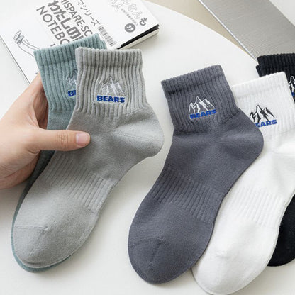 [littlecrab] Kaos Kaki Pendek Motif Gunung Bears High Quality Socks Unisex Simple