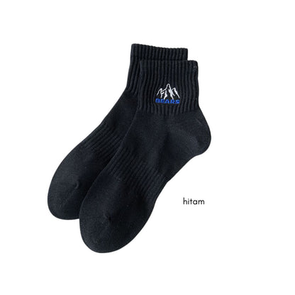 [littlecrab] Kaos Kaki Pendek Motif Gunung Bears High Quality Socks Unisex Simple