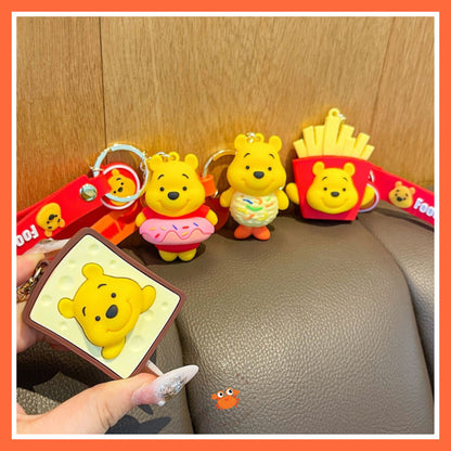 [littlecrab] Gantungan Kunci Winnie The Pooh Bentuk Makanan Burger Donat French Fries Keychain Food