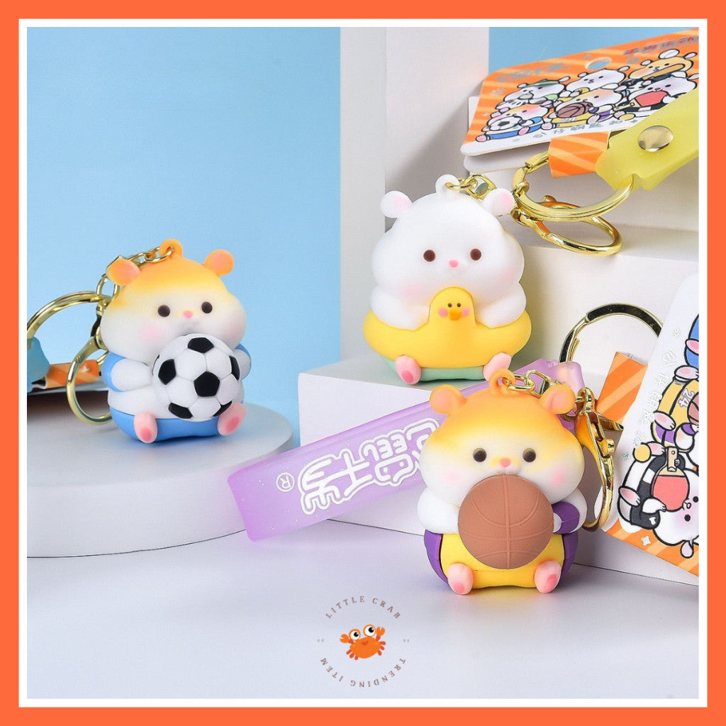 [littlecrab] Gantungan Kunci Hamster Olahraga Sport Keychain Gemoy Chubby Pet Aesthetic Cartoon