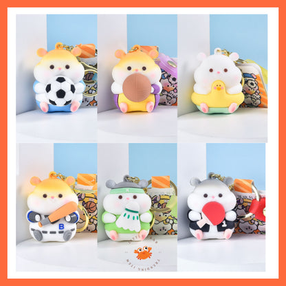 [littlecrab] Gantungan Kunci Hamster Olahraga Sport Keychain Gemoy Chubby Pet Aesthetic Cartoon