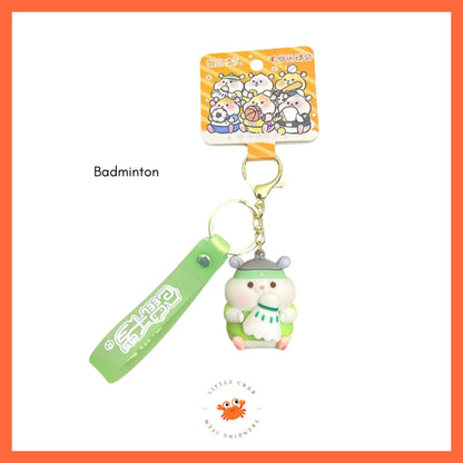 [littlecrab] Gantungan Kunci Hamster Olahraga Sport Keychain Gemoy Chubby Pet Aesthetic Cartoon