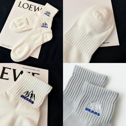[littlecrab] Kaos Kaki Pendek Motif Gunung Bears High Quality Socks Unisex Simple