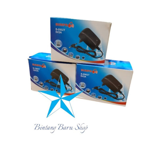 Pekanbaru Adaptor / Charger Sunpro 5V/2A , 9V/2A , 12V/2A