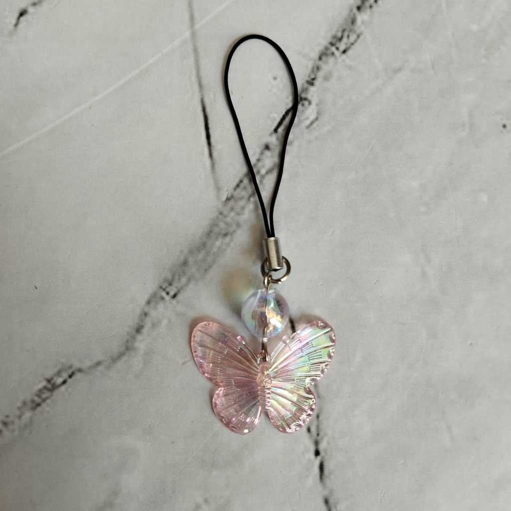 Gantungan hp kupu-kupu / Gantungan kunci butterfly / Gantungan tas / Lanyard HP estetik