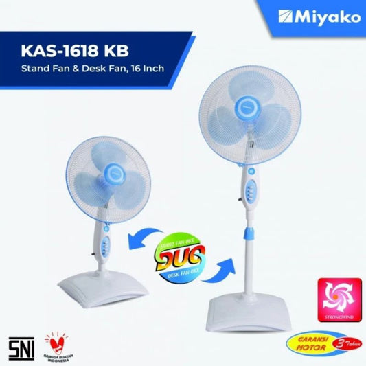 Pekanbaru Kipas Angin Miyako Stand Fan & Deskfan Kas-1618 Kb Pl / Kas 1618Kb Pl