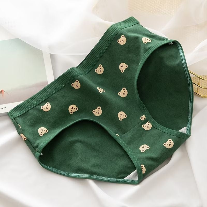 Pekanbaru Celana Dalam Wanita Motif Strawberry Fashion Jepang Crotch Mid Waist