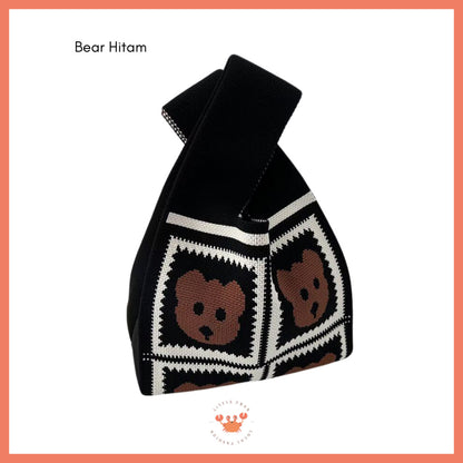 [littlecrab] Tas Rajut Bangkok All Motif Knit Knot Bag Mini Totebag Buffalow Unik Kanvas Premium