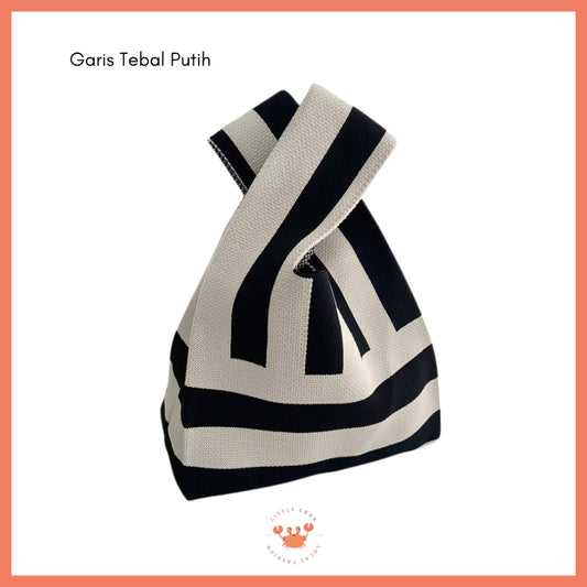 Pekanbaru Tas Rajut Earth Tone Coklat Hitam Putih Bangkok Knit Bag Knot Mini Totebag Buffalow