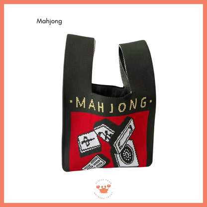 [bighuat] Tas Rajut Money Motif Uang Fa Cai Mahjong Knit Knot Bag Mini Totebag Bangkok Premium
