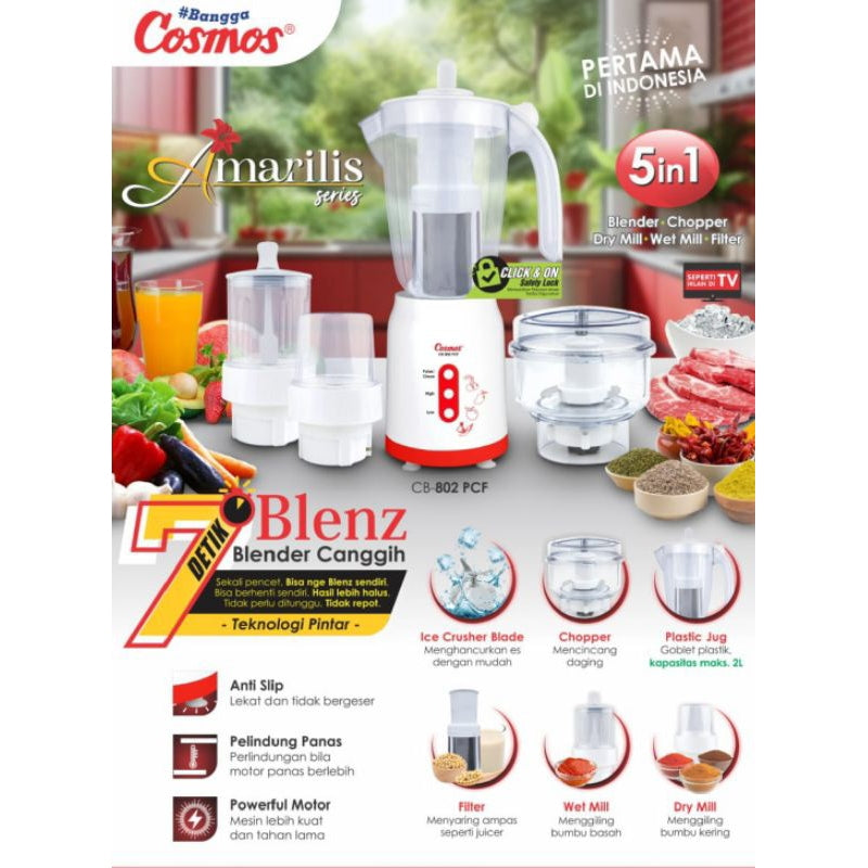Pekanbaru Cosmos Cb-802 Pcf Blenz Blender [1.2 L] / Blender Cosmos Cb 802 Pcf