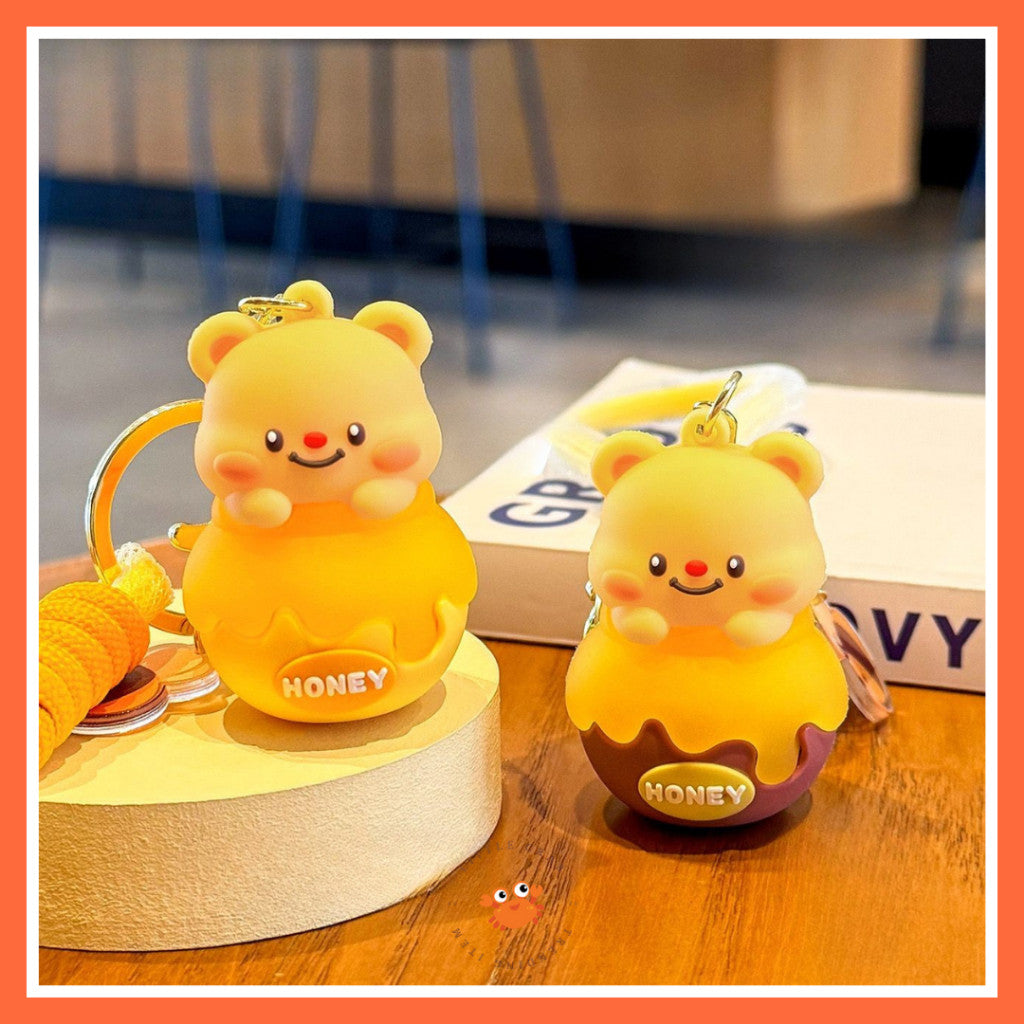 [littlecrab] Gantungan Kunci Honey Butter Bear Tong Madu Keychain Gemoy Beruang Cartoon Aesthetic