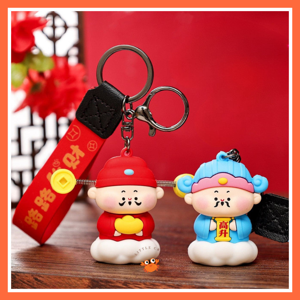 [littlecrab] Gantungan Kunci Motif Dewa Keberuntungan Jodoh Pendidikan Cute God Keychain Gemoy