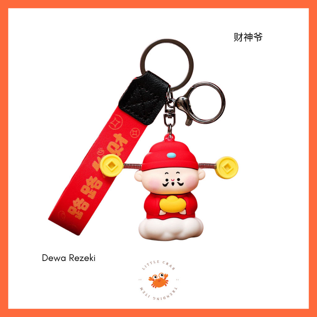 [littlecrab] Gantungan Kunci Motif Dewa Keberuntungan Jodoh Pendidikan Cute God Keychain Gemoy