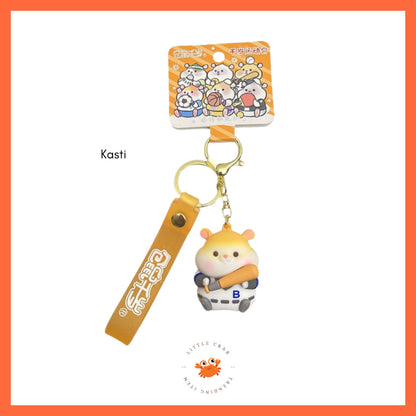 [littlecrab] Gantungan Kunci Hamster Olahraga Sport Keychain Gemoy Chubby Pet Aesthetic Cartoon