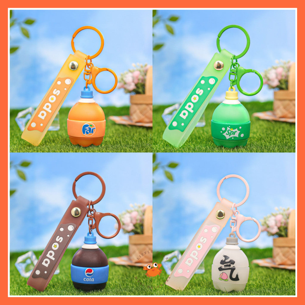 [littlecrab] Gantungan Kunci Botol Soda Gemoy Gendut Cola Keychain Aesthetic Sprite Fanta Pepsi
