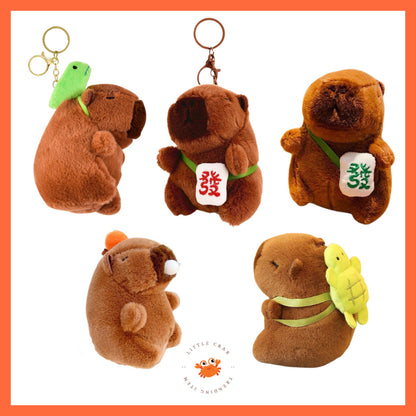 [littlecrab] Gantungan Kunci Boneka Capybara Mini Unik Keychain Plush Doll Beruang Gemoy