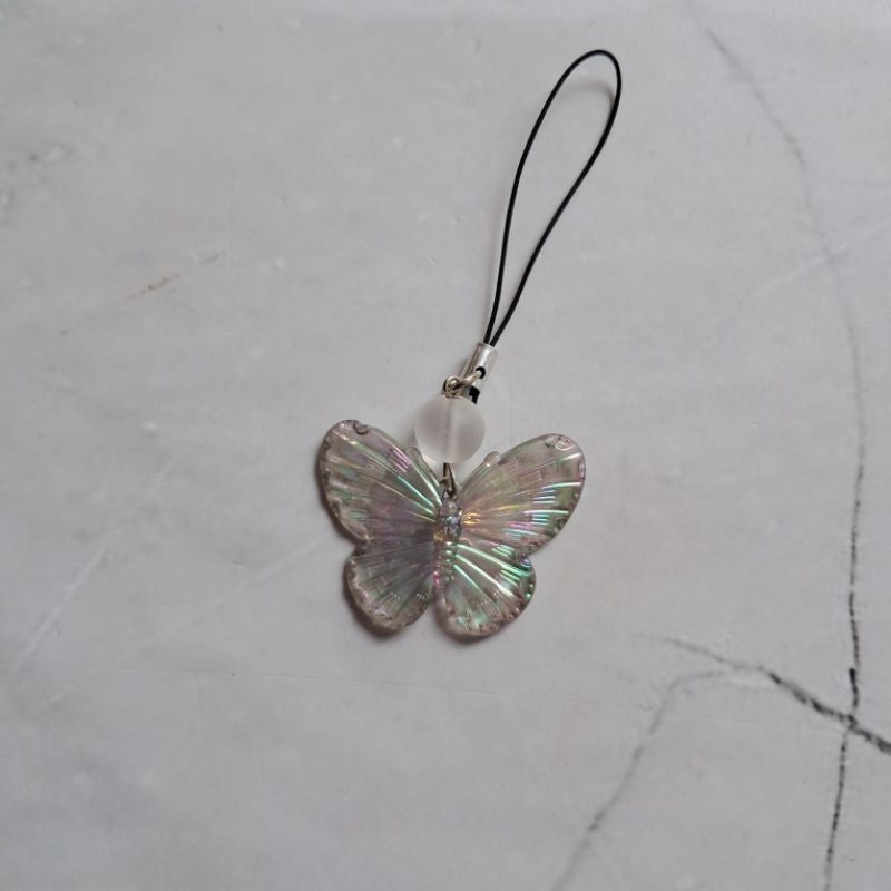 Gantungan hp kupu-kupu / Gantungan kunci butterfly / Gantungan tas / Lanyard HP estetik