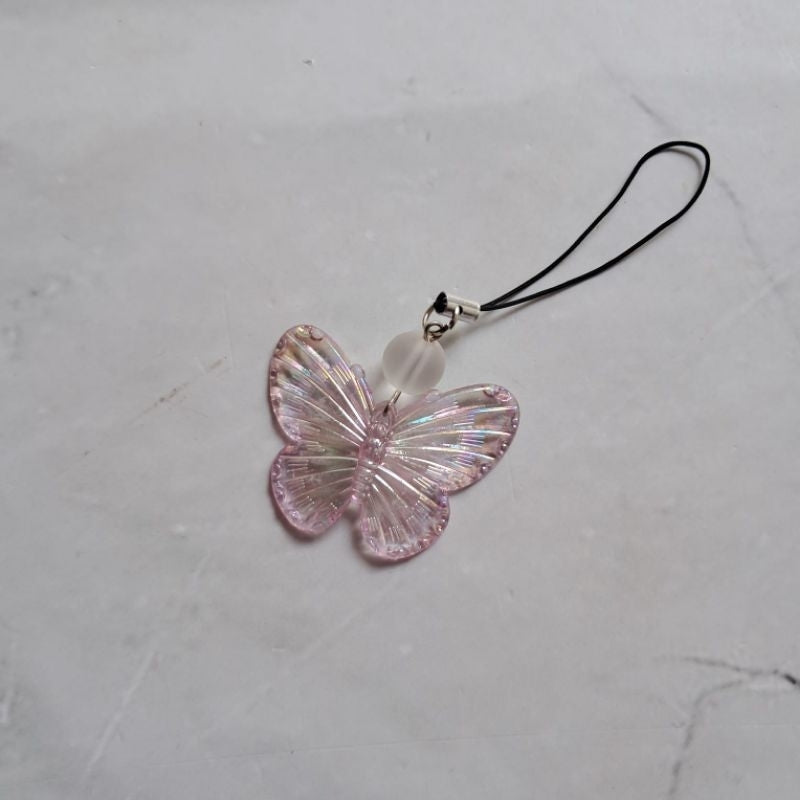 Gantungan hp kupu-kupu / Gantungan kunci butterfly / Gantungan tas / Lanyard HP estetik