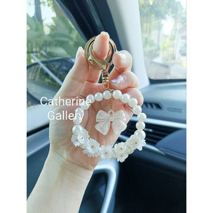 Pekanbaru Gantungan Kunci Mutiara Bunga Ester / gantungan tas wanita