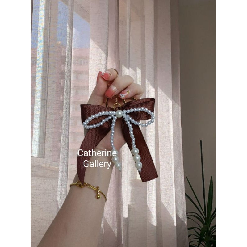 Pekanbaru Gantungan Kunci Pita Mutiara Cherlyn / gantungam tas wanita