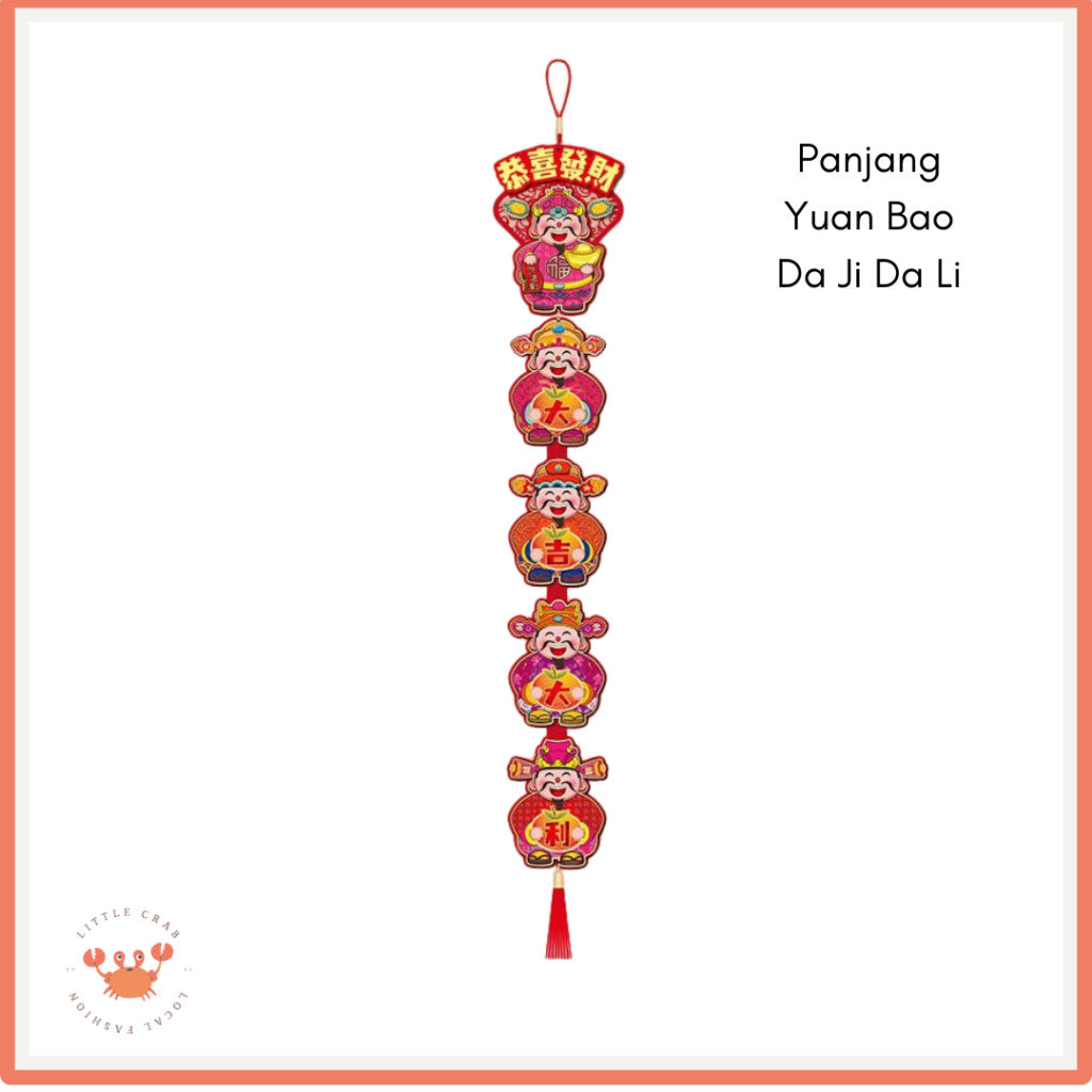 [littlecrab] Gantungan Jumbo Cai Shen Ye  Happy Chinese New Year Merah Timbul Hiasan Pajangan Imlek