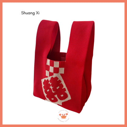 [littlecrab] Tas Rajut Bangkok All Motif Knit Knot Bag Mini Totebag Buffalow Unik Kanvas Premium