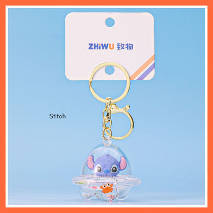 [littlecrab] Gantungan Kunci Uvo Transparan Glitter Lotso Alien Stitch Butter Bear Keychain Gemoy
