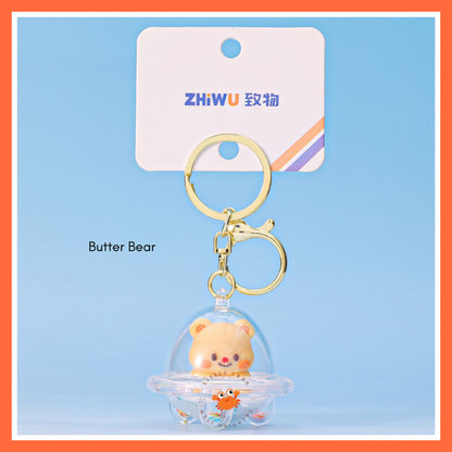 [littlecrab] Gantungan Kunci Uvo Transparan Glitter Lotso Alien Stitch Butter Bear Keychain Gemoy