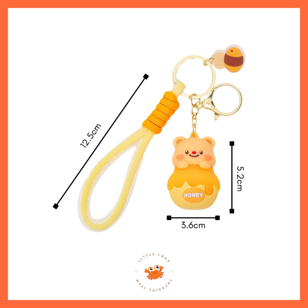 [littlecrab] Gantungan Kunci Honey Butter Bear Tong Madu Keychain Gemoy Beruang Cartoon Aesthetic