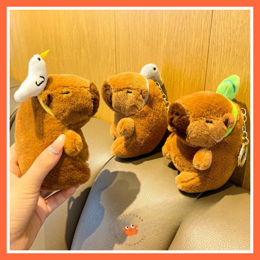 [littlecrab] Gantungan Kunci Boneka Capybara Mini Unik Keychain Plush Doll Beruang Gemoy