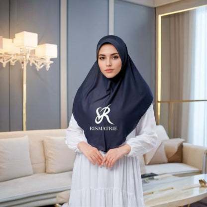 Pekanbaru Hijab Bergo Jersey Hamidah / Bergo Jersey Menutup Dada / Hijab Instan Jersey