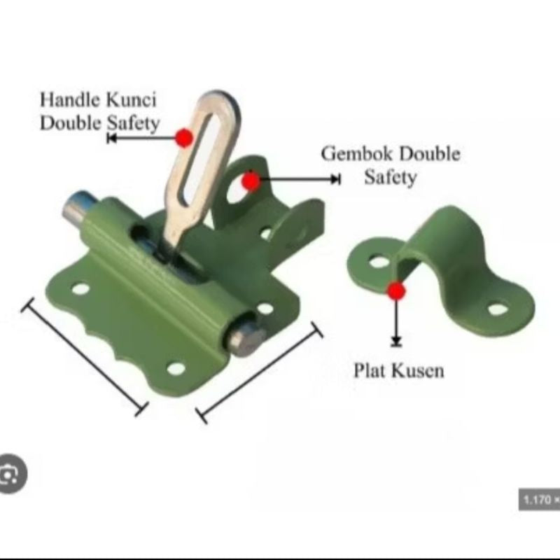 Pekanbaru Grendel Pintu / Slot Pintu Warna Hijau 2Inch / Grendel Gembok