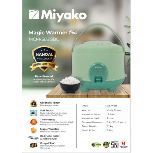 Pekanbaru Magic Com Miyako Mcm-586Sbc 1.8Liter / Rice Cooker Miyako Mcm 586Sbc Mcm 586 Sbc 1.8 L