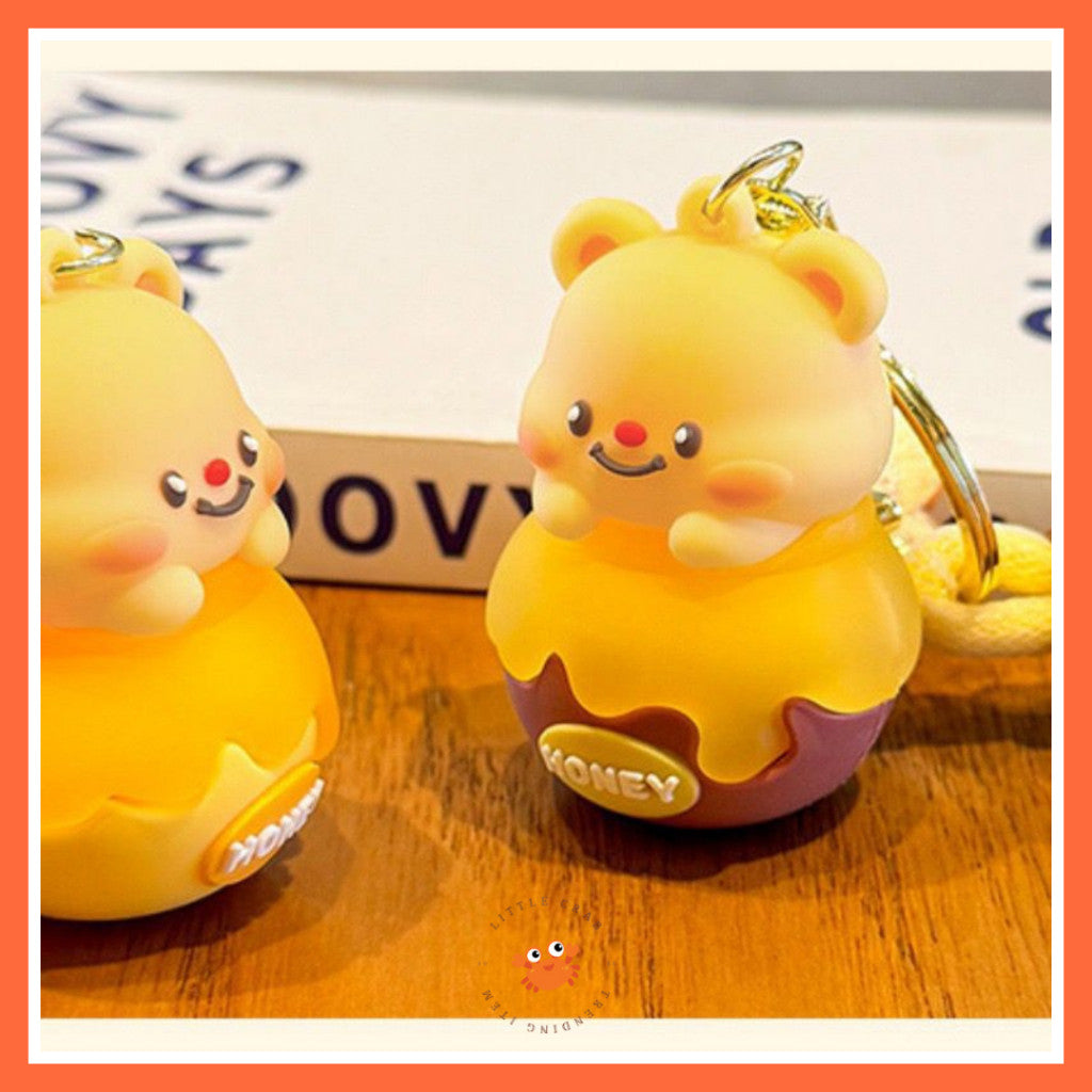 [littlecrab] Gantungan Kunci Honey Butter Bear Tong Madu Keychain Gemoy Beruang Cartoon Aesthetic