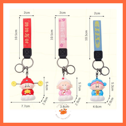 [littlecrab] Gantungan Kunci Motif Dewa Keberuntungan Jodoh Pendidikan Cute God Keychain Gemoy
