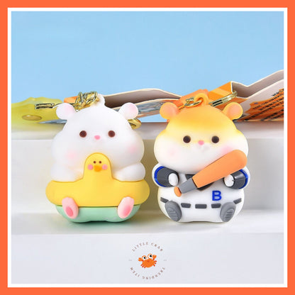 [littlecrab] Gantungan Kunci Hamster Olahraga Sport Keychain Gemoy Chubby Pet Aesthetic Cartoon