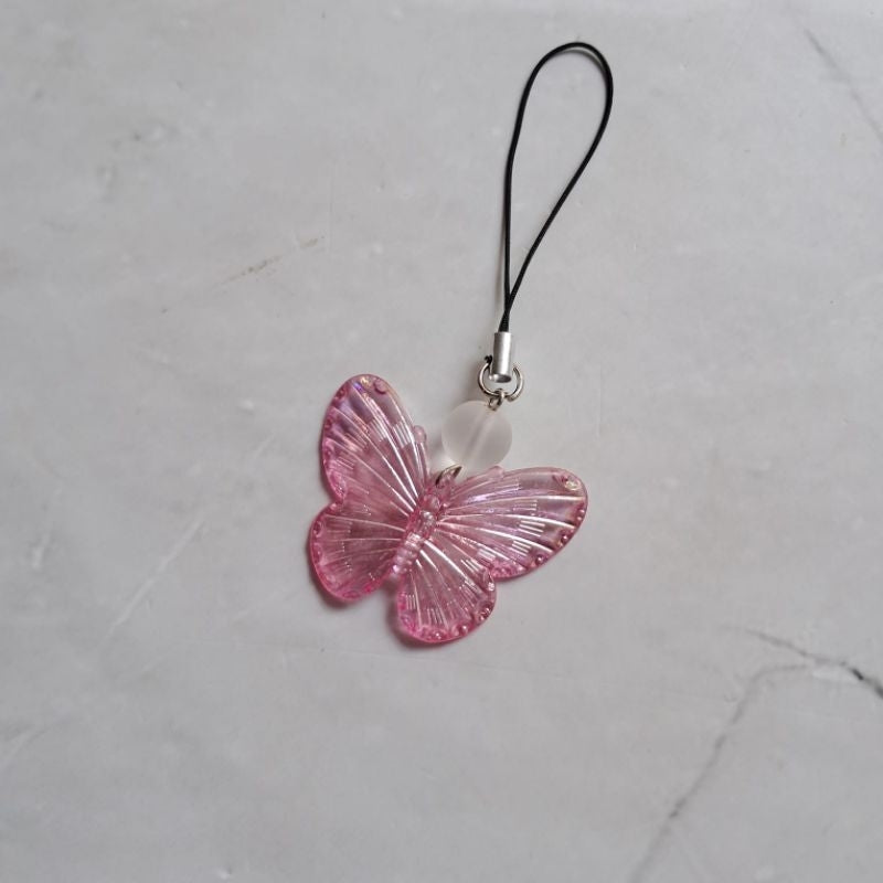 Gantungan hp kupu-kupu / Gantungan kunci butterfly / Gantungan tas / Lanyard HP estetik