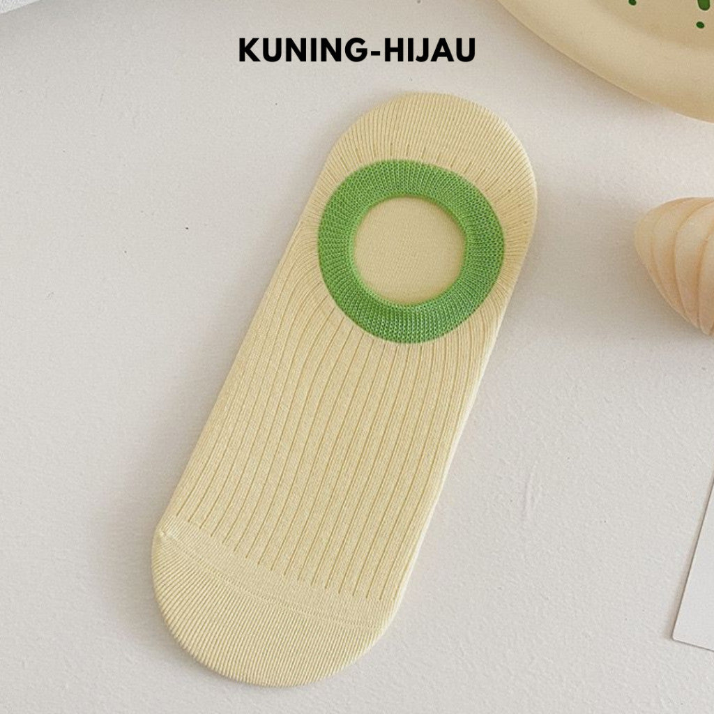[littlecrab] Kaos Kaki Pendek Polos Warna Warni Lucu Unik Motif Plain Two Tone Berkualitas Korean