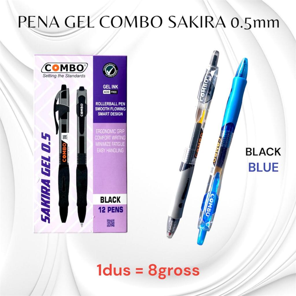 Pekanbaru Pena Gel Combo Sakira 0.5 Hitam & Biru /Pena Gel Tiktak Combo