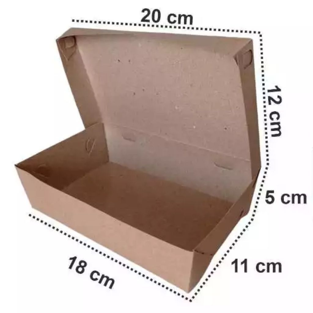 Paper Lunch Box Kraft L Kemasan Makanan Ayam Geprek Mie Nasi Goreng Laminasi Food Grade